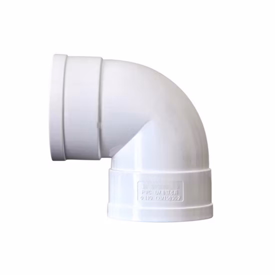 Branco da tubulação 75*2.3mm do sistema de drenagem do PVC do cotovelo de 90 graus